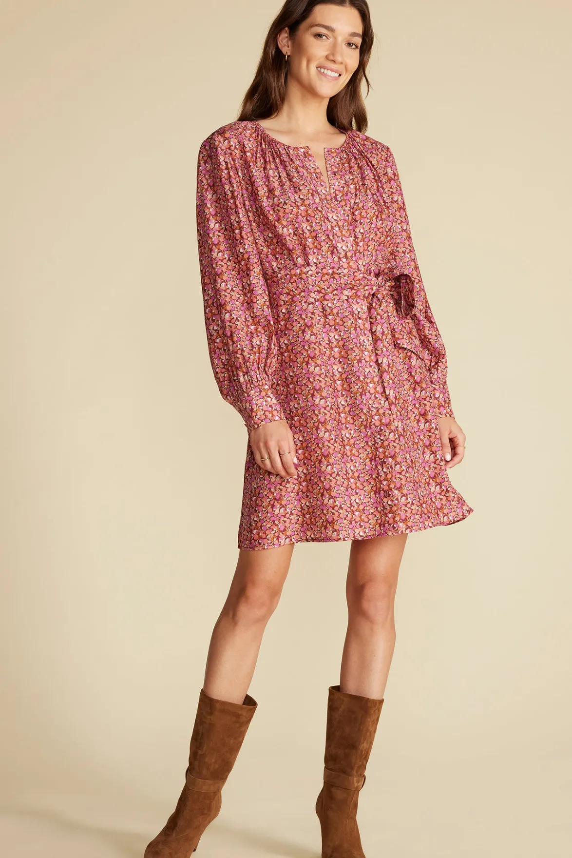 Dresses^Amour Vert Marais Button Front Dress RennesPinkFloralPrint