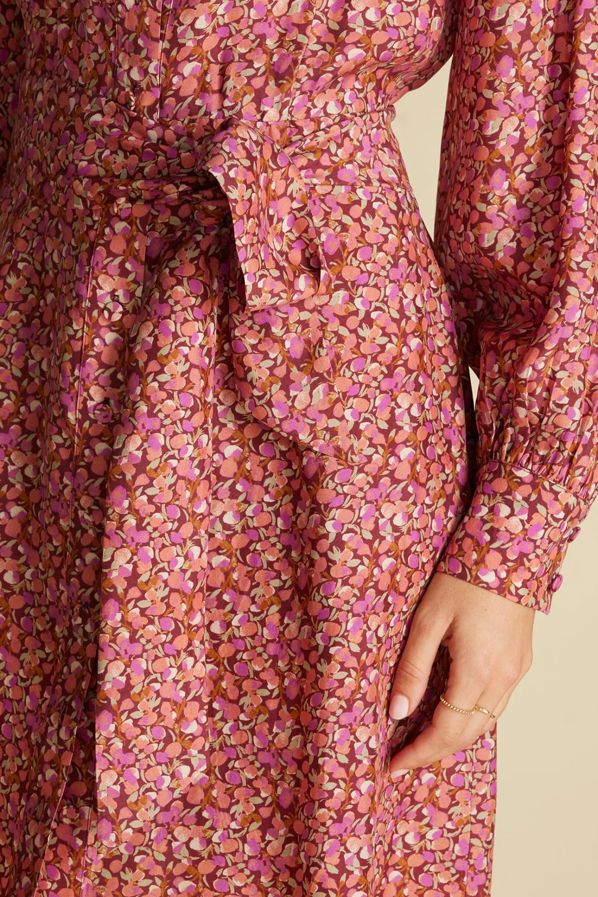 Dresses^Amour Vert Marais Button Front Dress RennesPinkFloralPrint