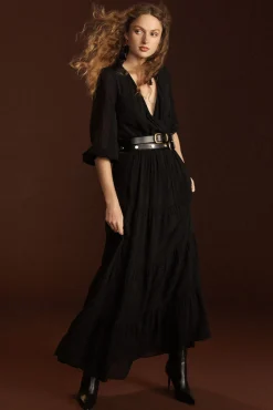 Dresses^Amour Vert Marceau Viscose Maxi Dress Black