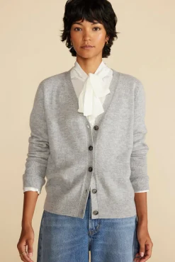 Sweaters & Cardigans^Amour Vert Mason Cashmere Cardigan HeatherGrey