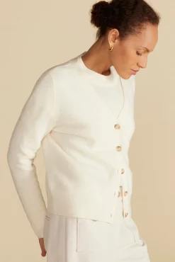 Sweaters & Cardigans^Amour Vert Mason Cashmere Cardigan Ivory