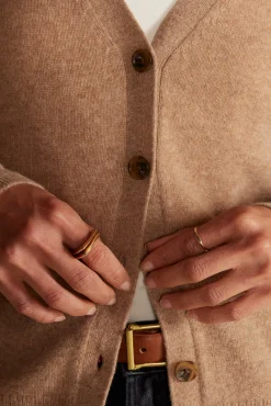 Sweaters & Cardigans^Amour Vert Mason Cashmere Cardigan Camel