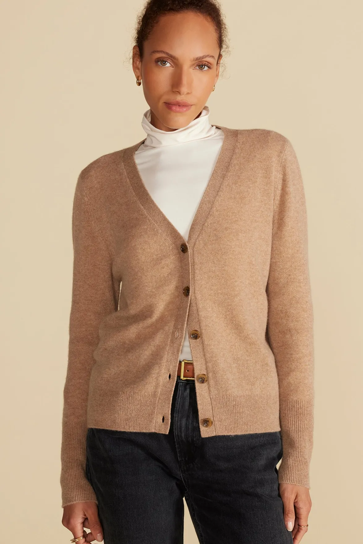 Sweaters & Cardigans^Amour Vert Mason Cashmere Cardigan Camel