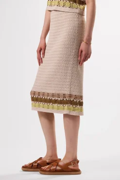 Skirts|Clearance^Amour Vert Meli Crochet Skirt EcruMultiStripe