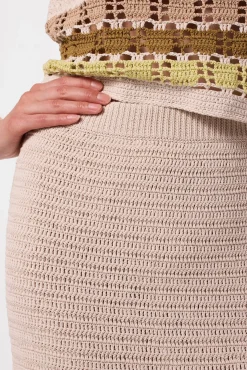 Skirts|Clearance^Amour Vert Meli Crochet Skirt EcruMultiStripe