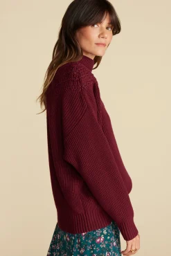 Sweaters & Cardigans^Amour Vert Monet Cotton Merino Sweater Burgundy