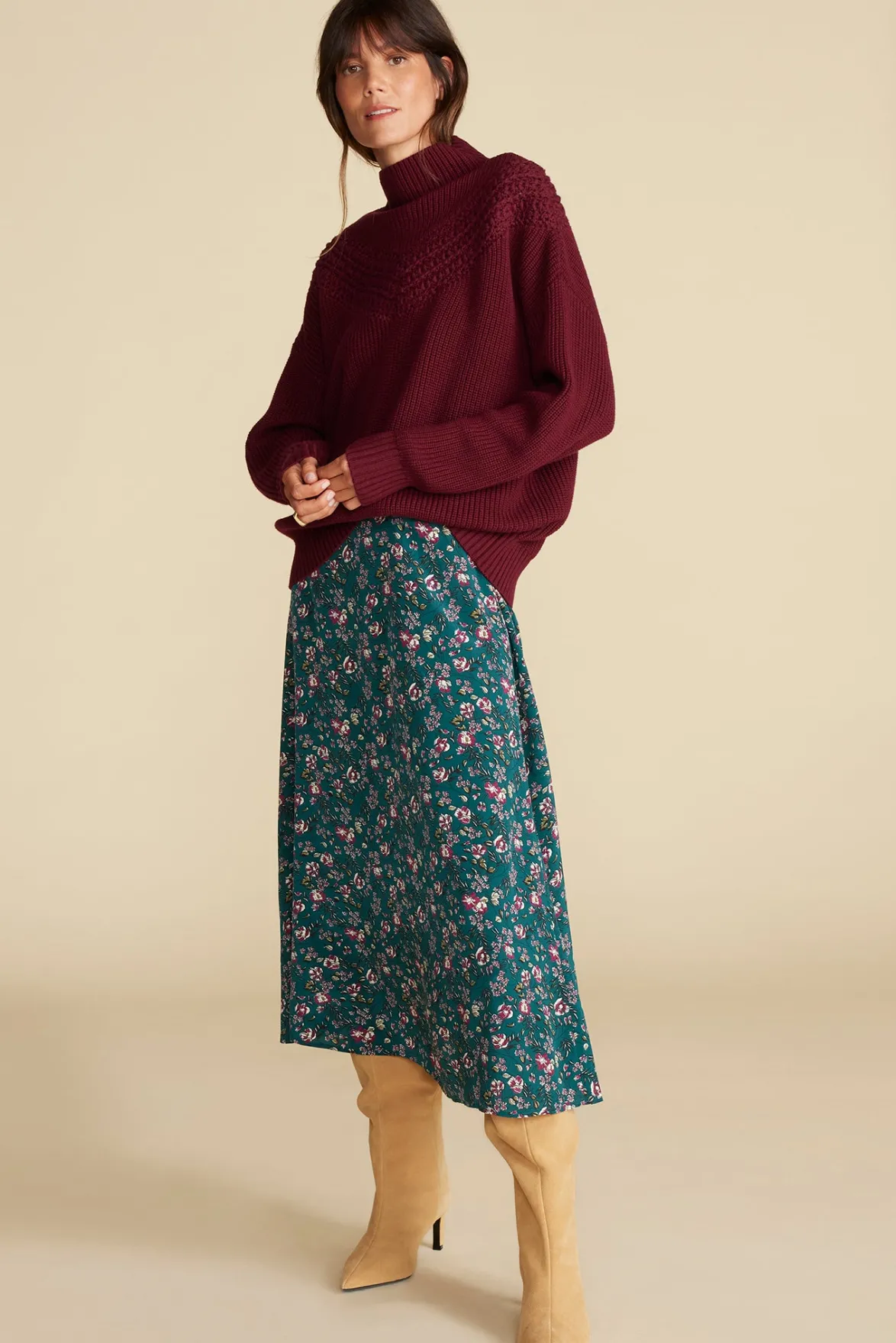 Sweaters & Cardigans^Amour Vert Monet Cotton Merino Sweater Burgundy