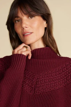 Sweaters & Cardigans^Amour Vert Monet Cotton Merino Sweater Burgundy