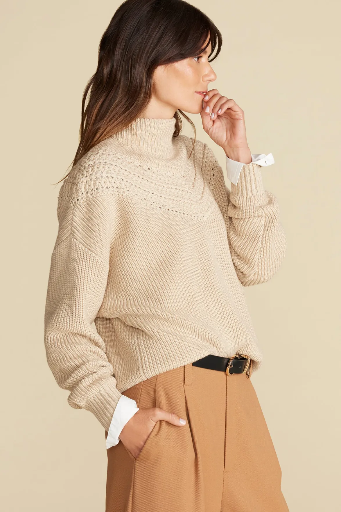 Sweaters & Cardigans^Amour Vert Monet Cotton Merino Sweater DoeBeige
