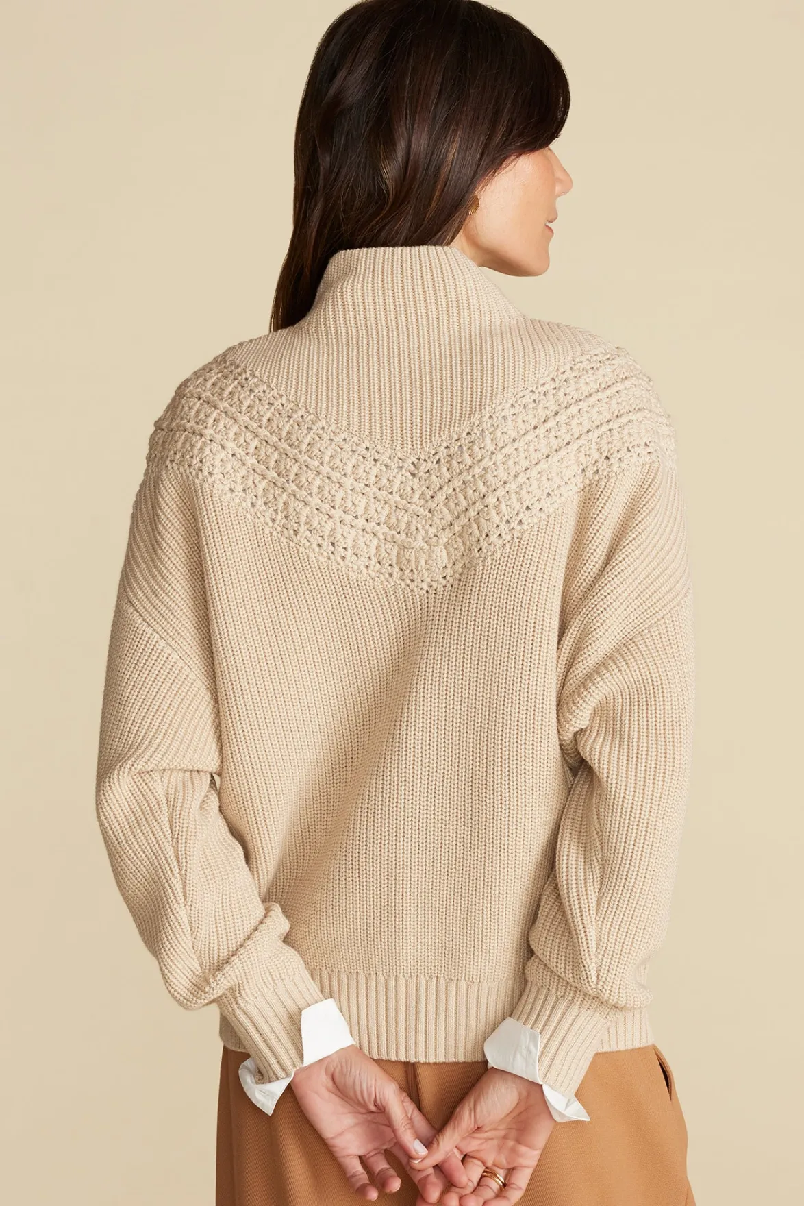 Sweaters & Cardigans^Amour Vert Monet Cotton Merino Sweater DoeBeige