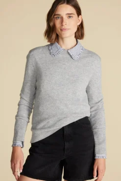 Sweaters & Cardigans^Amour Vert Nadia Cashmere Sweater HeatherGrey