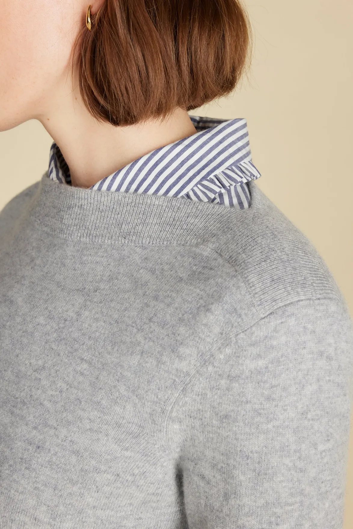 Sweaters & Cardigans^Amour Vert Nadia Cashmere Sweater HeatherGrey
