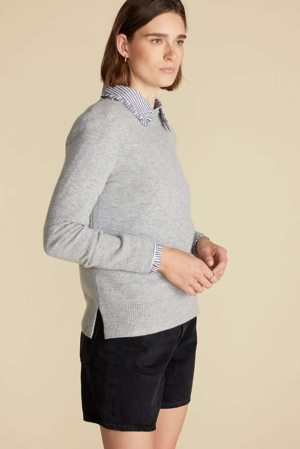 Sweaters & Cardigans^Amour Vert Nadia Cashmere Sweater HeatherGrey