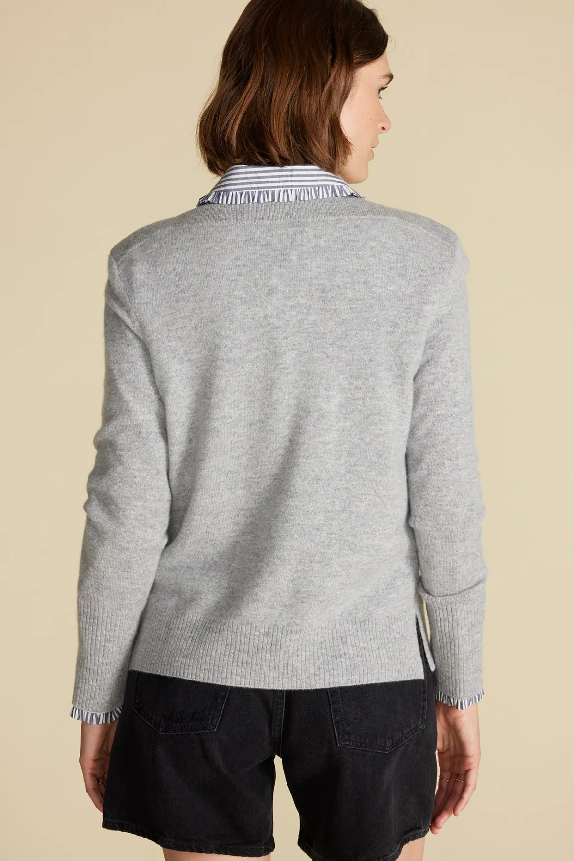 Sweaters & Cardigans^Amour Vert Nadia Cashmere Sweater HeatherGrey