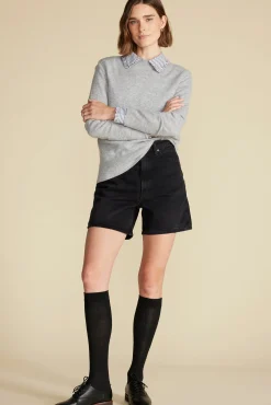 Sweaters & Cardigans^Amour Vert Nadia Cashmere Sweater HeatherGrey