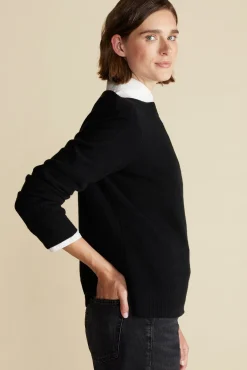 Sweaters & Cardigans^Amour Vert Nadia Cashmere Sweater LicoriceBlack