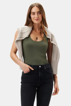 Tops|Clearance^Amour Vert New Iris Modal Tank OliveGreen