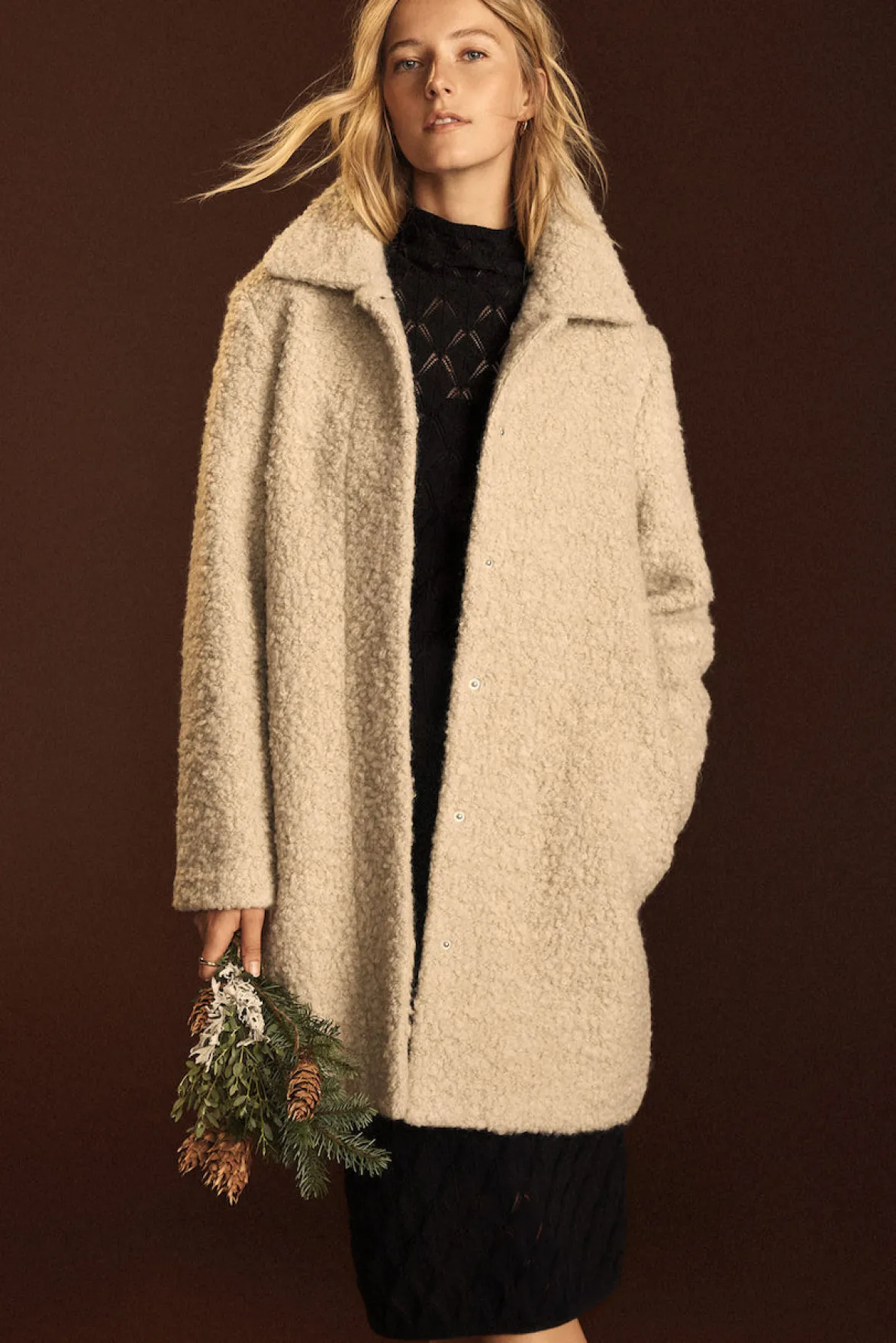 Jackets & Outerwear^Amour Vert Noelle Sherpa Coat Natural