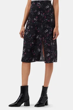 Skirts|Clearance^Amour Vert Ollie Washable Silk Skirt CarolineBlack
