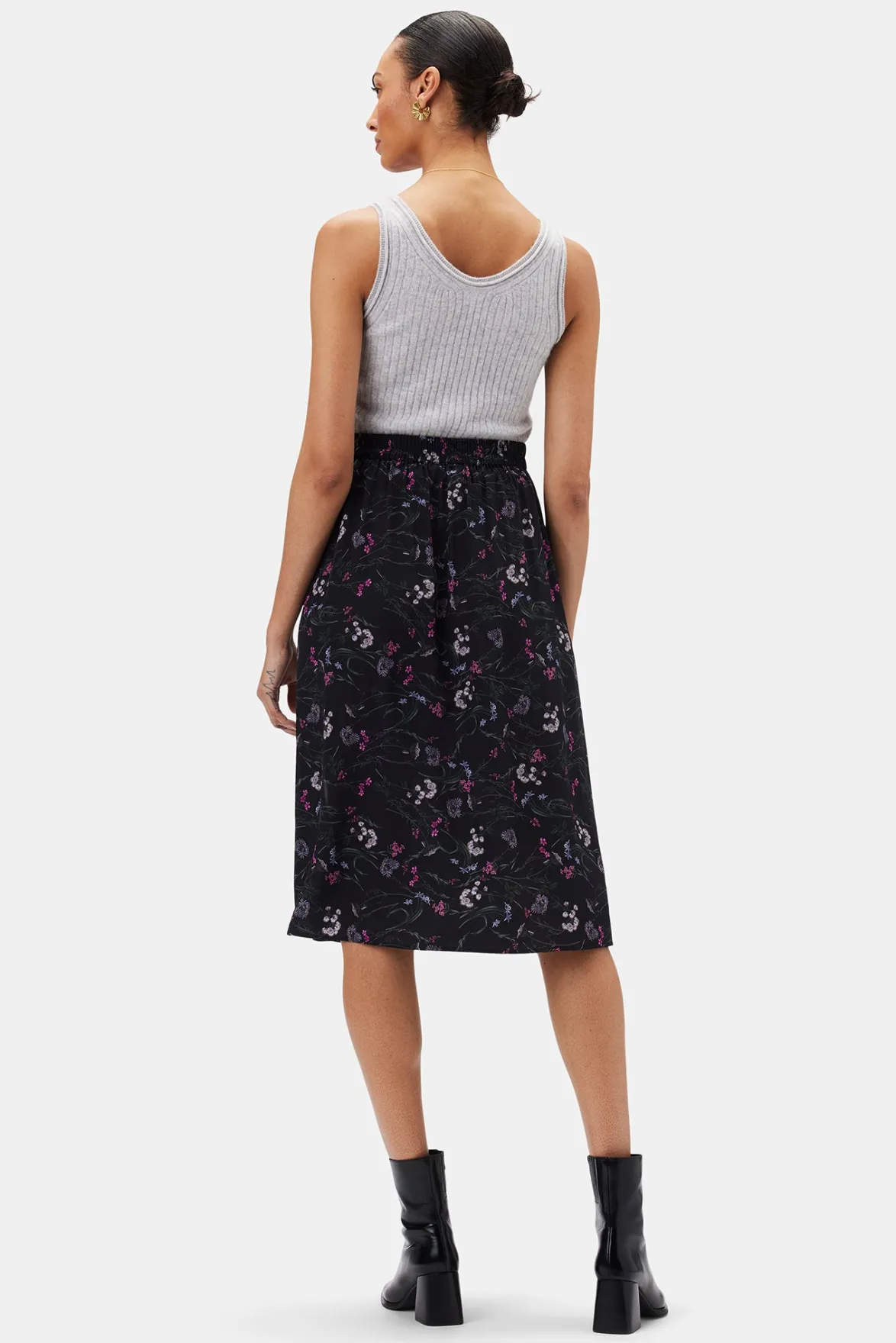 Skirts|Clearance^Amour Vert Ollie Washable Silk Skirt CarolineBlack