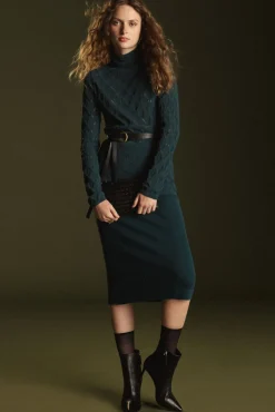 Skirts^Amour Vert Olympe Knit Pencil Skirt ForestGreen