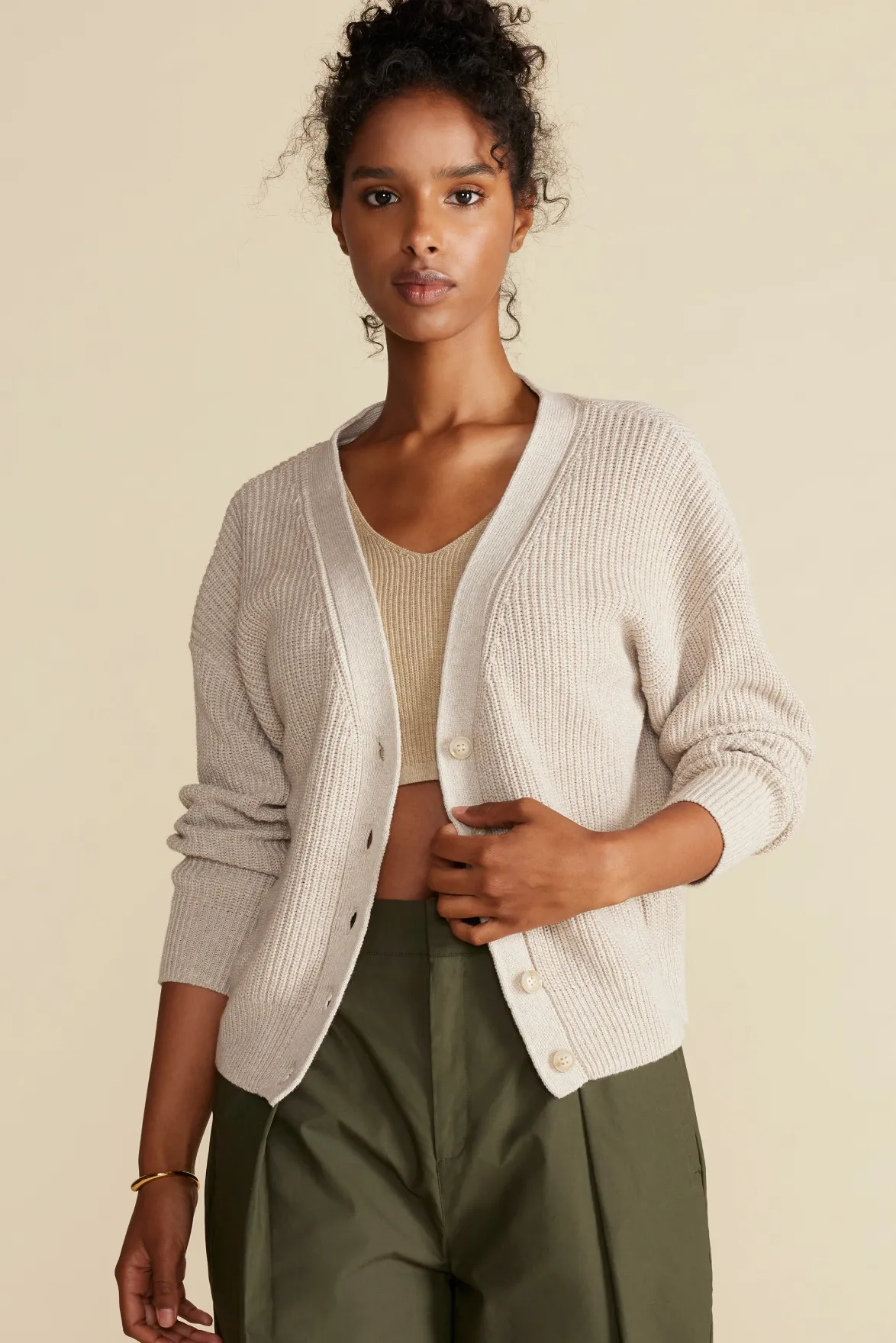 Sweaters & Cardigans|Clearance^Amour Vert Palmer Cardigan Sweater Oatmeal