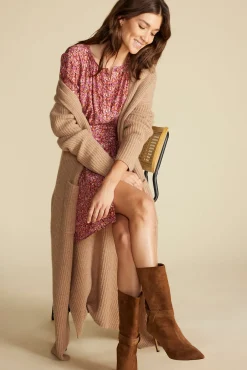 Sweaters & Cardigans^Amour Vert Pauline Wool Cashmere Sweater Coat CafeAuLaitBeige