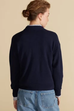 Sweaters & Cardigans^Amour Vert Pearl Cashmere Sweater NavyBlue