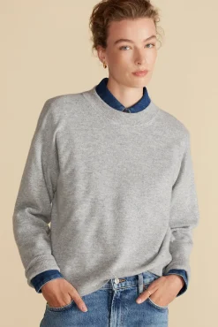 Sweaters & Cardigans^Amour Vert Pearl Cashmere Sweater HeatherGrey