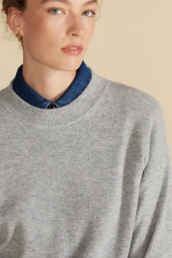 Sweaters & Cardigans^Amour Vert Pearl Cashmere Sweater HeatherGrey