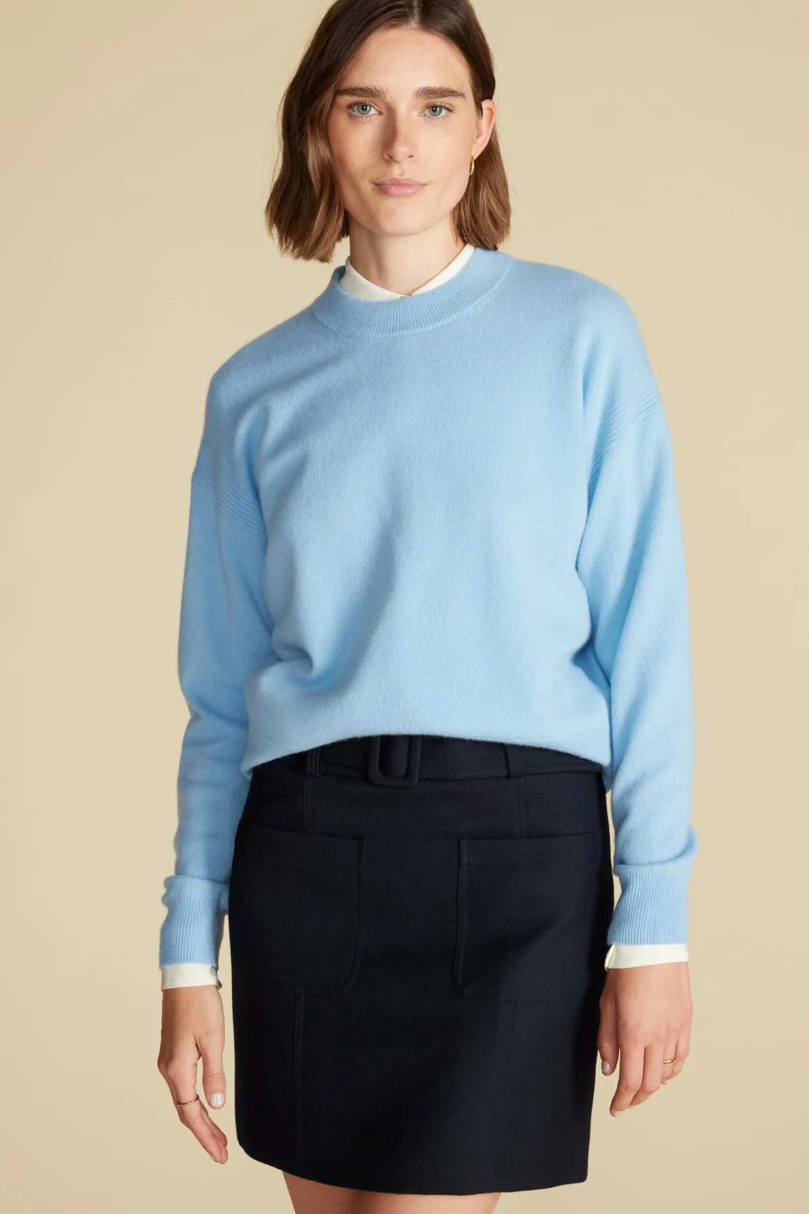 Sweaters & Cardigans^Amour Vert Pearl Cashmere Sweater SkyBlue