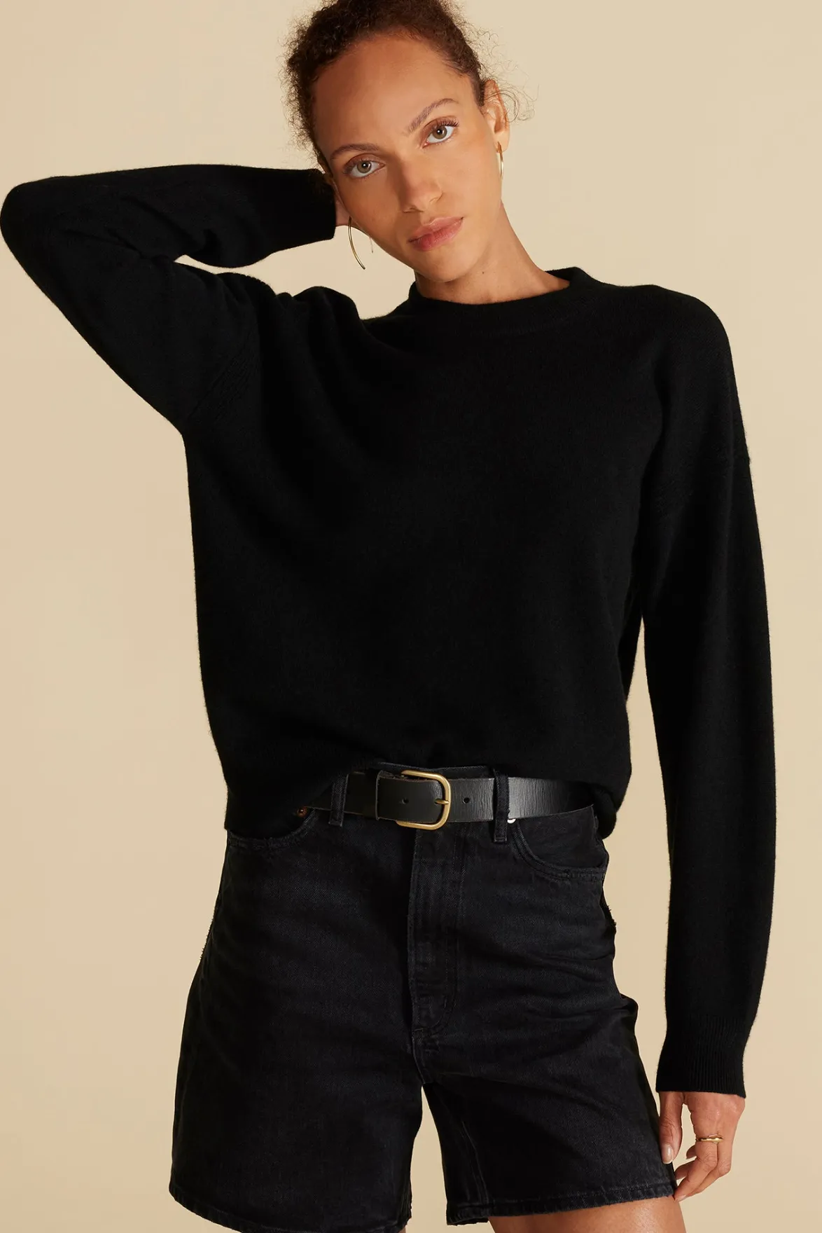 Sweaters & Cardigans^Amour Vert Pearl Cashmere Sweater LicoriceBlack