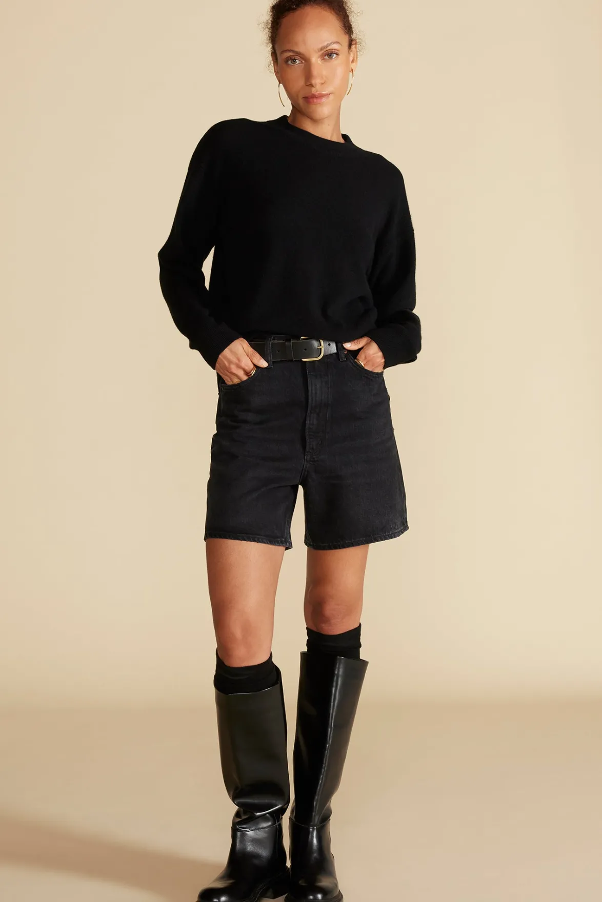 Sweaters & Cardigans^Amour Vert Pearl Cashmere Sweater LicoriceBlack