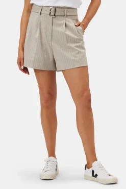 Clearance^Amour Vert Pleated Short SanDiegoStripeNatural