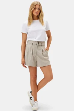 Clearance^Amour Vert Pleated Short SanDiegoStripeNatural