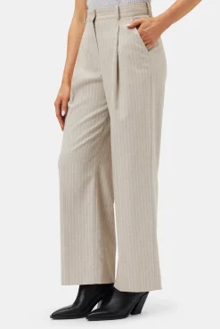 Clearance^Amour Vert Pleated Wide Leg Trouser SanDiegoStripeNatural