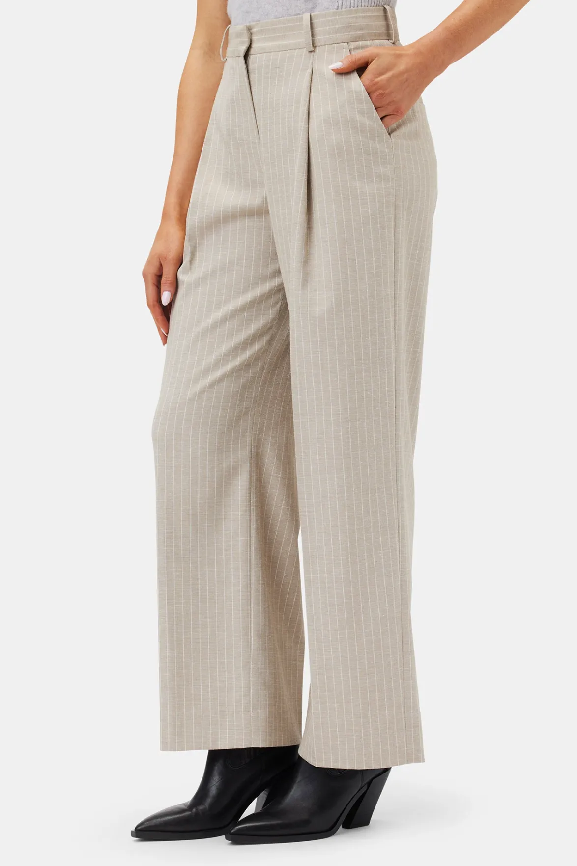 Clearance^Amour Vert Pleated Wide Leg Trouser SanDiegoStripeNatural