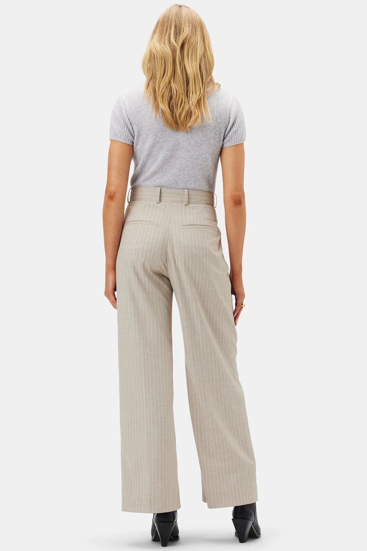 Clearance^Amour Vert Pleated Wide Leg Trouser SanDiegoStripeNatural