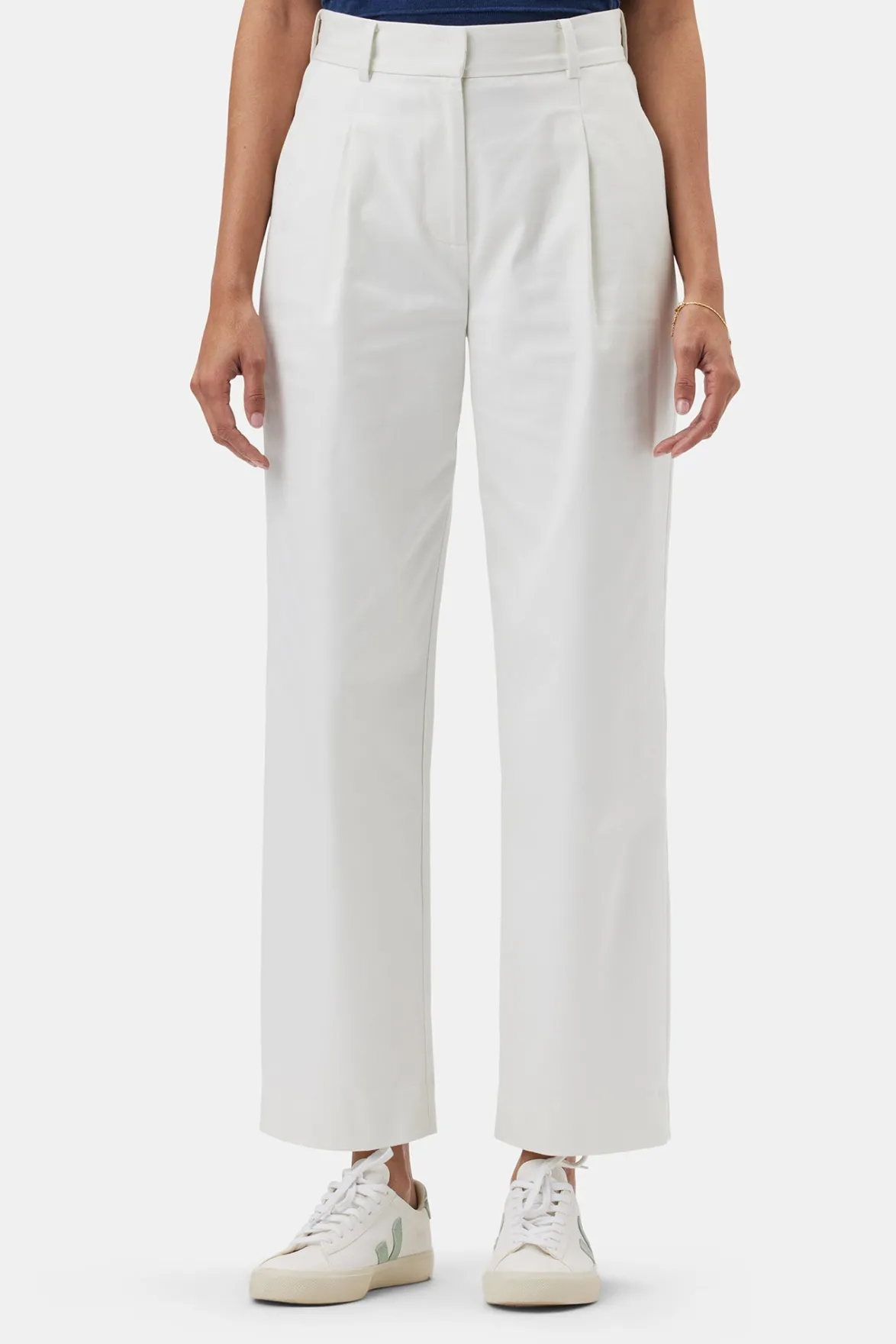 Clearance^Amour Vert Pleated Wide Leg Trouser White