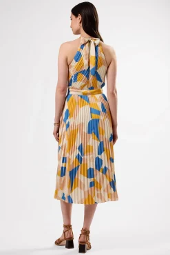 Dresses|Clearance^Amour Vert Pleat Recycled Sateen Dress SoniaIndigoBlueMulti