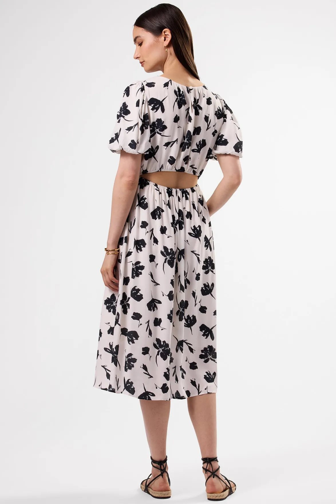 Dresses|Clearance^Amour Vert Puff Sleeve Crepe Dress AixWhite