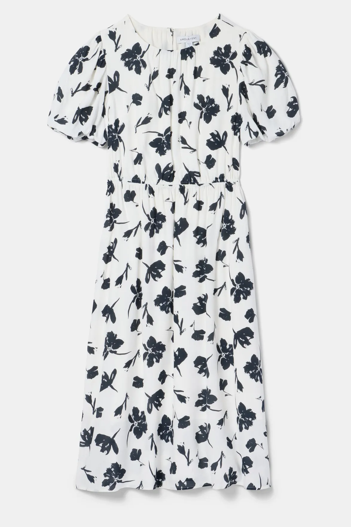 Dresses|Clearance^Amour Vert Puff Sleeve Crepe Dress AixWhite