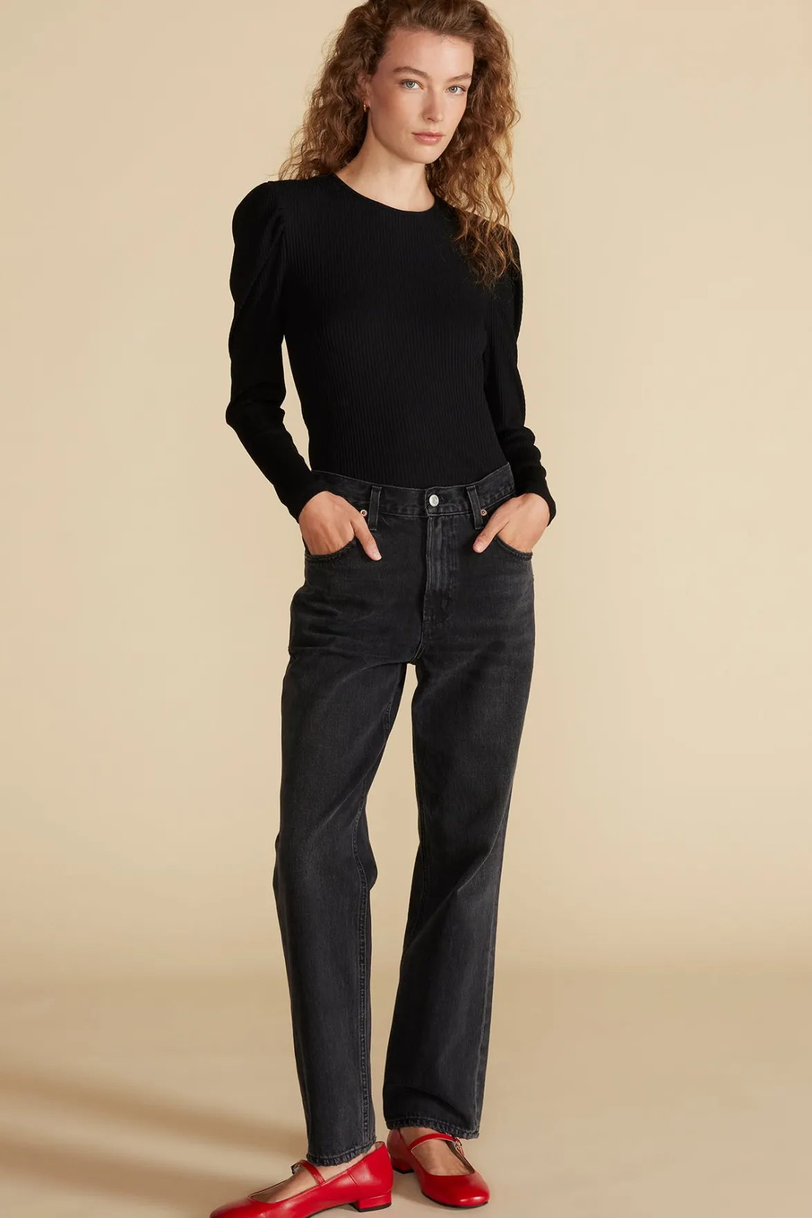 Tops^Amour Vert Reine Paris Rib Top Black