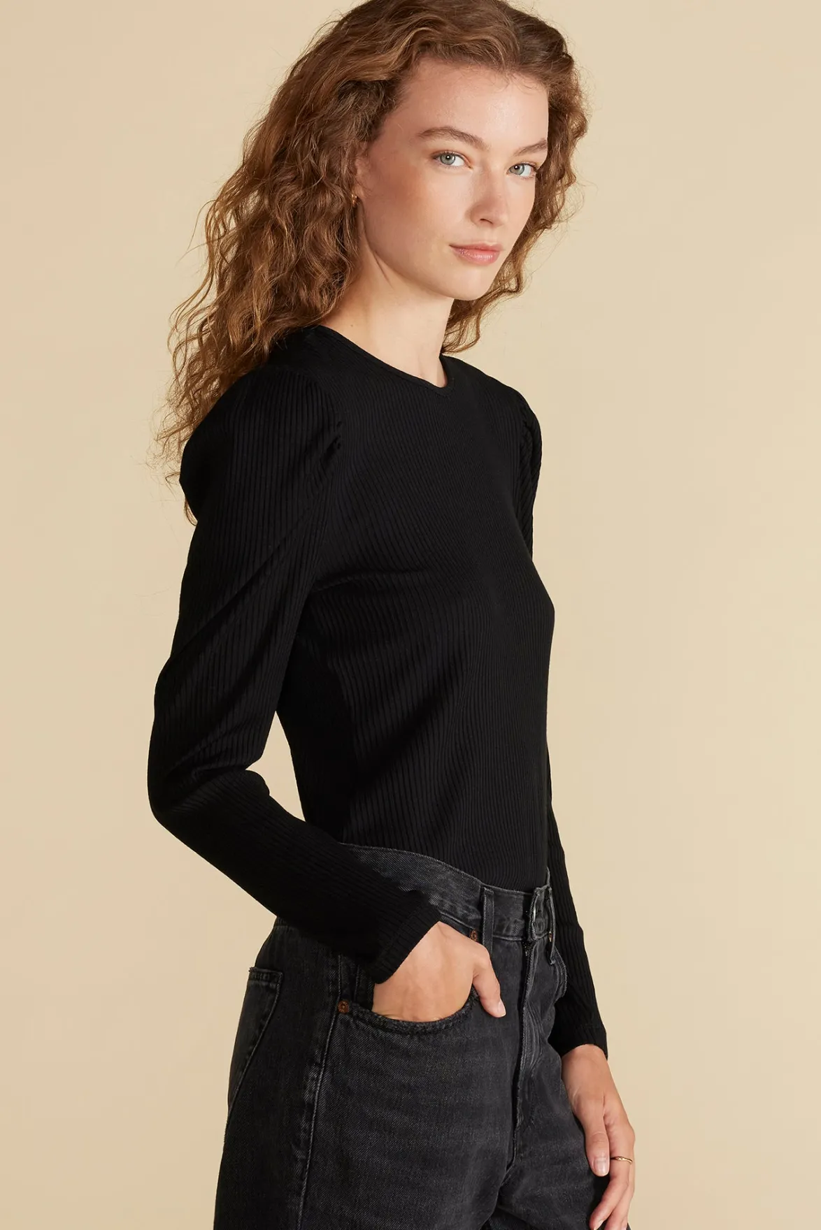 Tops^Amour Vert Reine Paris Rib Top Black