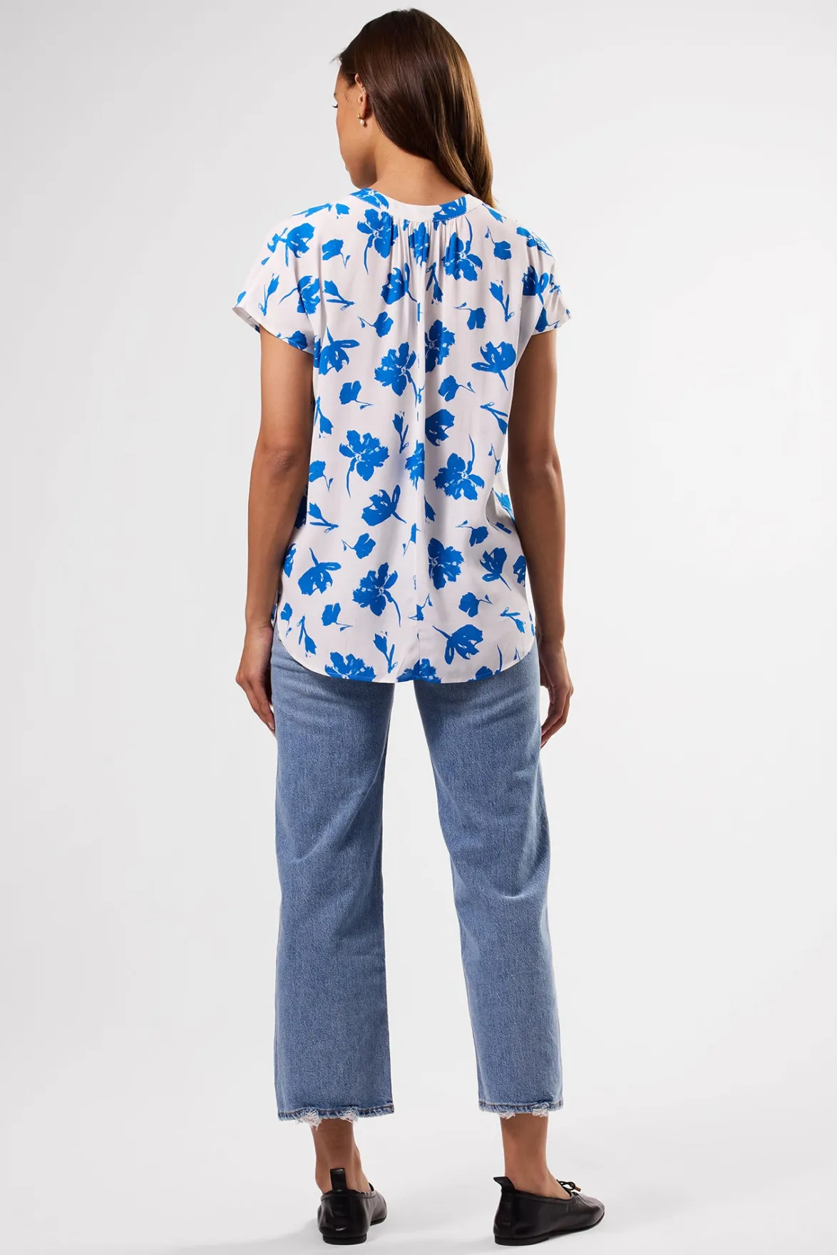 Tops|Clearance^Amour Vert Renata Crepe Blouse AixBlue