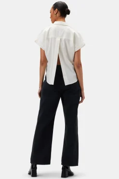 Tops|Clearance^Amour Vert Renata Full Placket Blouse Ivory