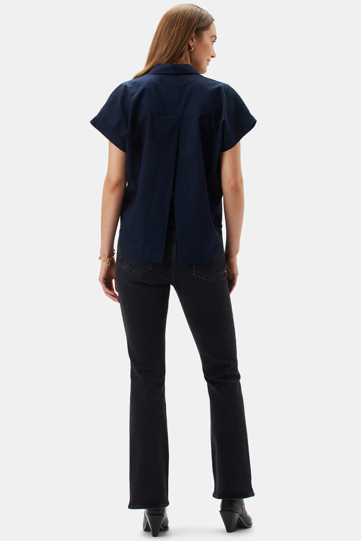 Tops|Clearance^Amour Vert Renata Full Placket Blouse NavyBlue