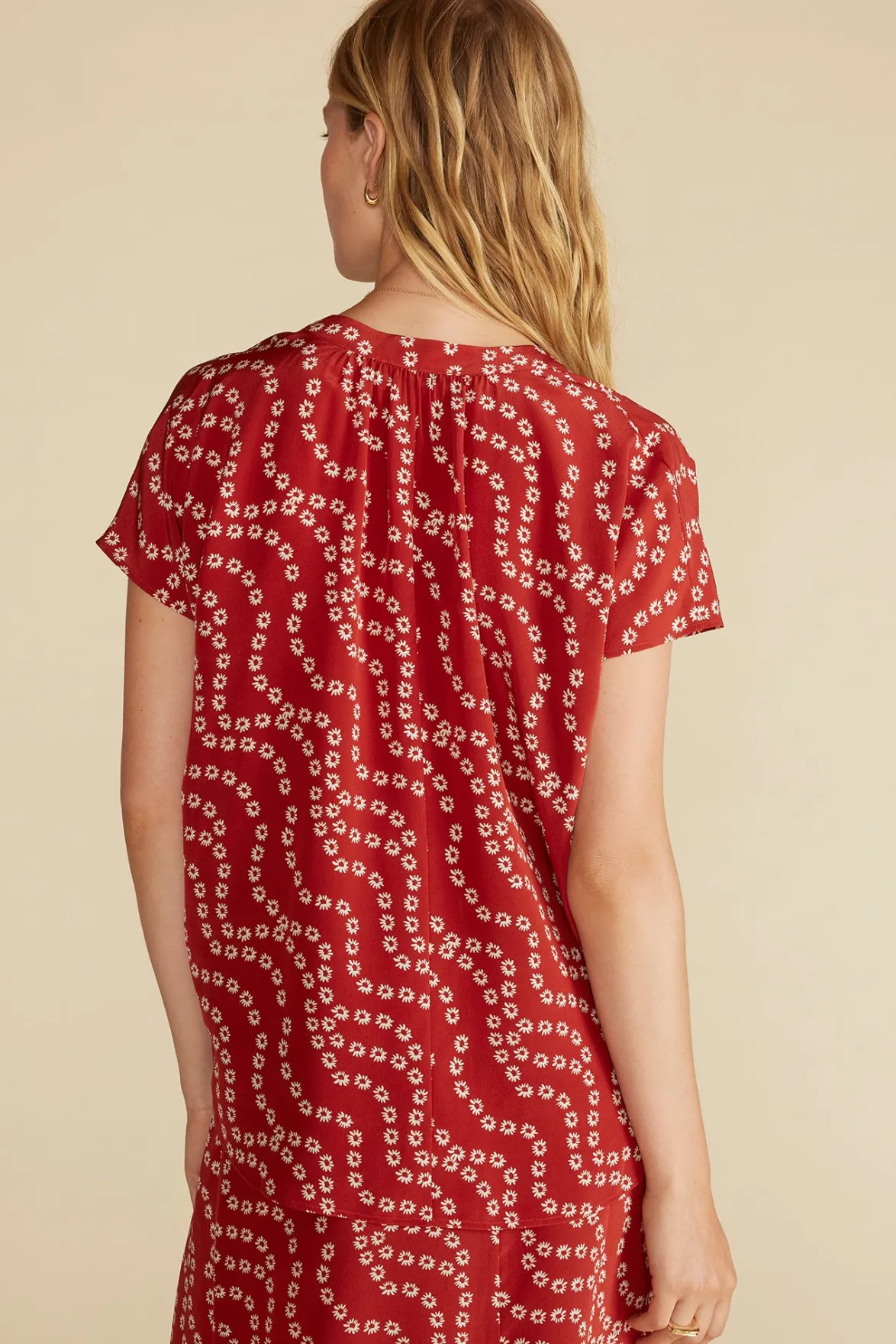 Tops|Blouses & Shirts^Amour Vert Renata Washable Silk Blouse RustVannesFloralPrint