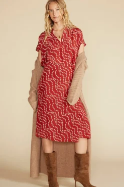 Tops|Blouses & Shirts^Amour Vert Renata Washable Silk Blouse RustVannesFloralPrint