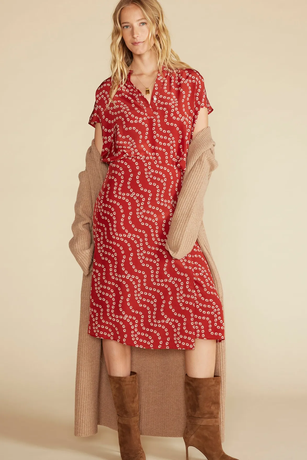 Tops|Blouses & Shirts^Amour Vert Renata Washable Silk Blouse RustVannesFloralPrint